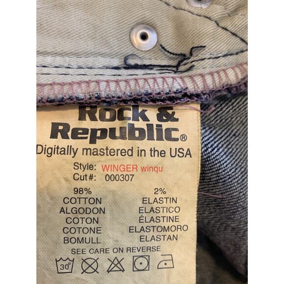 Rock & Republic Winger Jeans Women’s Winqu Flare Dark Wash Size 26 Blue - Picture 11 of 11